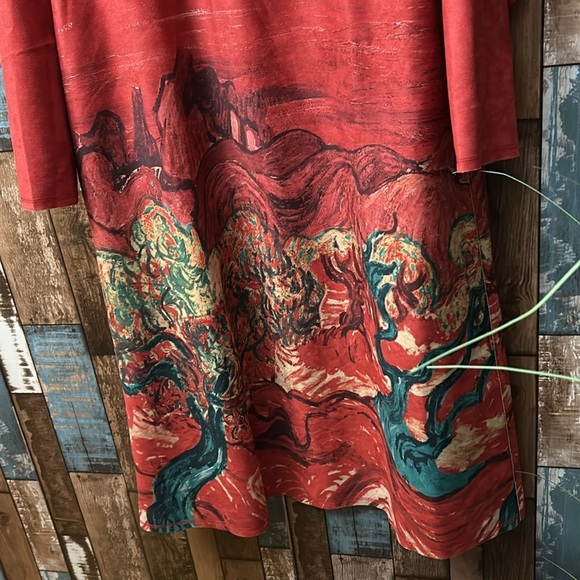 Medium heavy artsy removable scarf soft brushed long jacket top - Picture 11 of 16